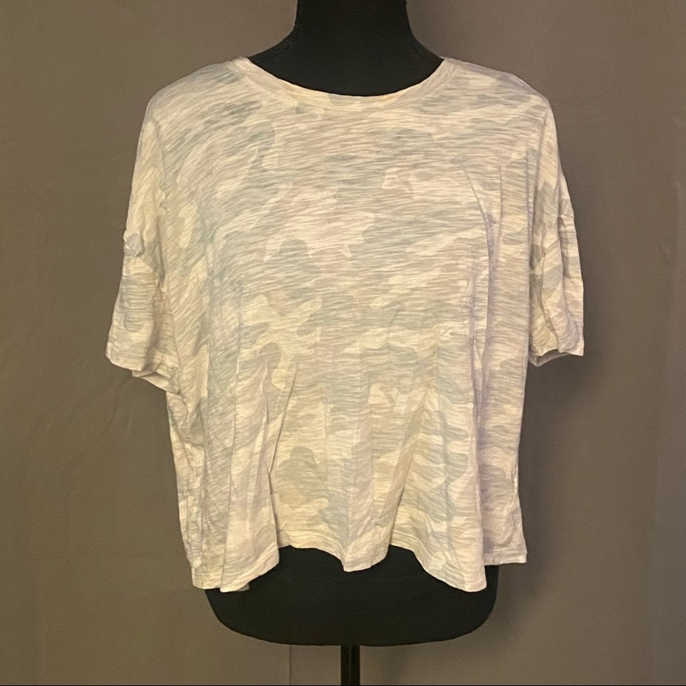 White Camo Crop Tee